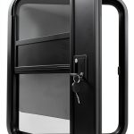 Bokknppo Aluminum RV Teardrop Trailer Door Black Modern Design with-0