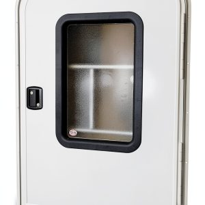 LeisureRV White Aluminum RV Trailer Teardrop Door with Screen 30x42-0
