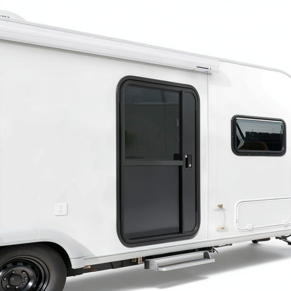 PureLinensliey RV Entry Door XJ9172 Polished Aluminum Teardrop-3