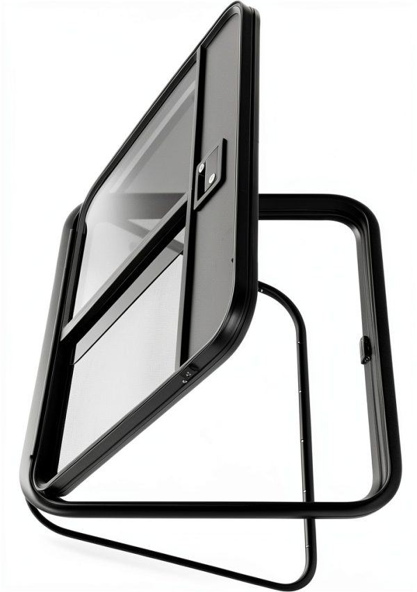 Bokknppo Aluminum RV Teardrop Trailer Door Black Modern Design with-5