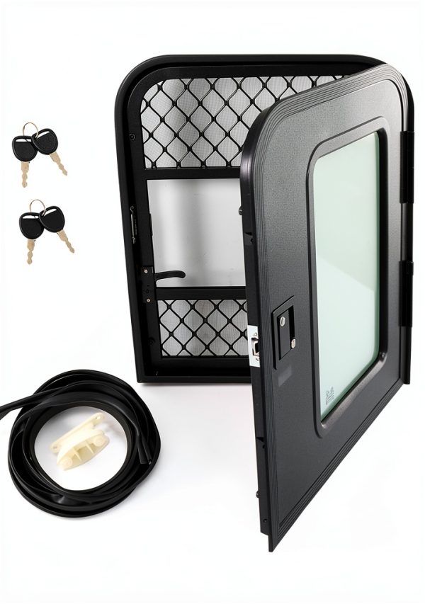 labwork RV Entrance Door with Screen Stemless Aluminum Frame-0