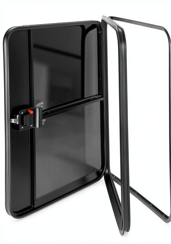PureLinensliey RV Entry Door XJ9172 Polished Aluminum Teardrop-7