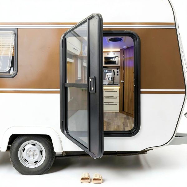 PureLinensliey RV Entry Door XJ9172 Polished Aluminum Teardrop-2