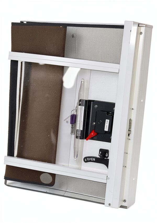 LeisureRV White Aluminum RV Trailer Teardrop Door with Screen 30x42-4