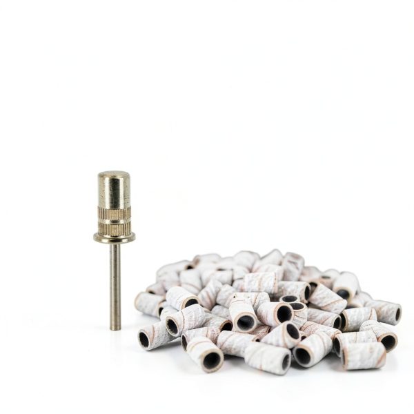 White Sanding Bands 100/Box Mandrel Set - Medicool SBCW.100-E10-0