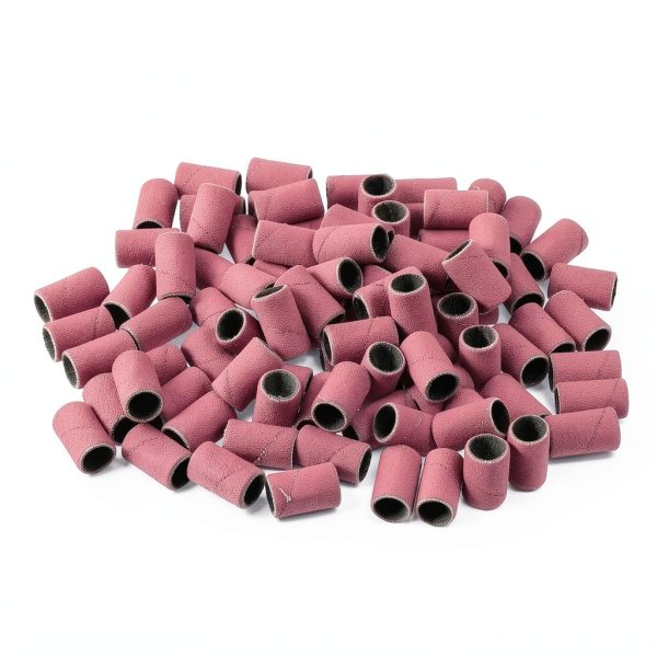 100 Pieces 240 Grit Sanding Bands Set with Box Drum Sleeves Rose Red-4