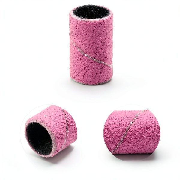 100 Pieces 240 Grit Sanding Bands Set with Box Drum Sleeves Rose Red-2