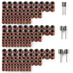 Yesallwas Sanding Drum Set 186pcs Sanding Ring #80#120#240 Sanding cylinders Bands Polisher Supplies Sand Circle Tools Grinding Head for Rotary Tools-0
