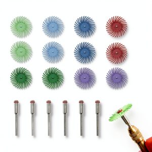 Radial Bristle Disc Kit NIIIYTYB 12PC Grit 1"/1/8" for Rotary Tool-0