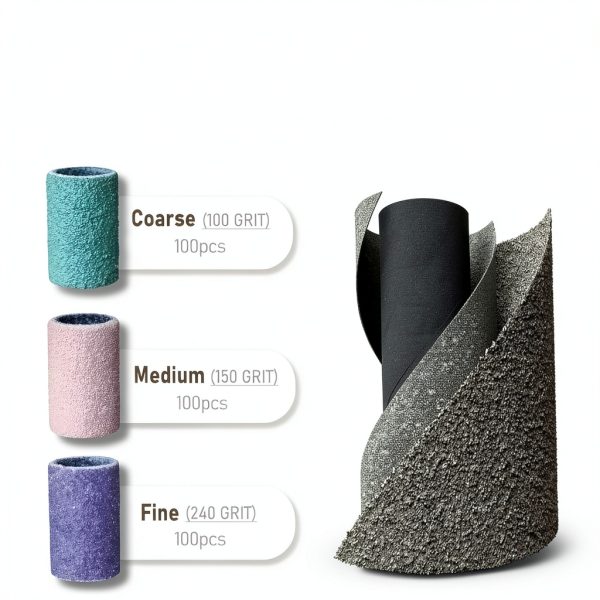 Maryton 300 Pcs Sanding Bands for Nail Drill, Coarse/Medium/Fine Nail Sanding Band Bulk for Professional Salons Manicures and Pedicures-3